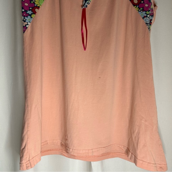 Night angel size XL pink flower design multi color tank top 100% cotton - Picture 3 of 7